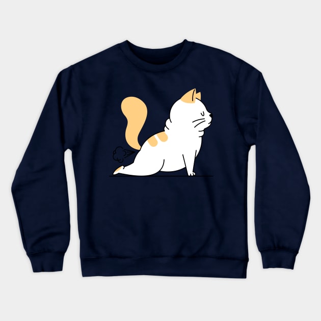 Yoga Fart Cat Crewneck Sweatshirt by InkyArt